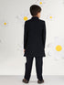 Boy's' Navy Blue Open Indowestern Set